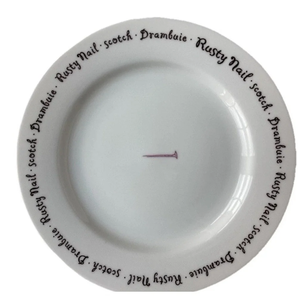 Pottery Barn Bar Lingo Appetizer Plates Set‎ of 7 Cocktail Drinks Party 8